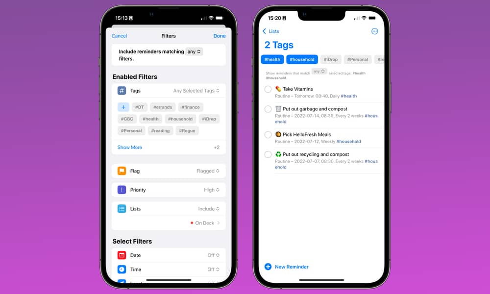 aippleOS 16 Reminders Smart Lists and Tags
